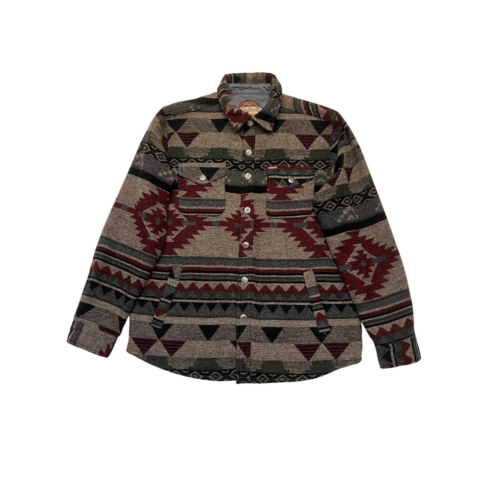 Rafter C Red Dirt Collection Southwestern Wool Blend Snap Front Shacket Size L